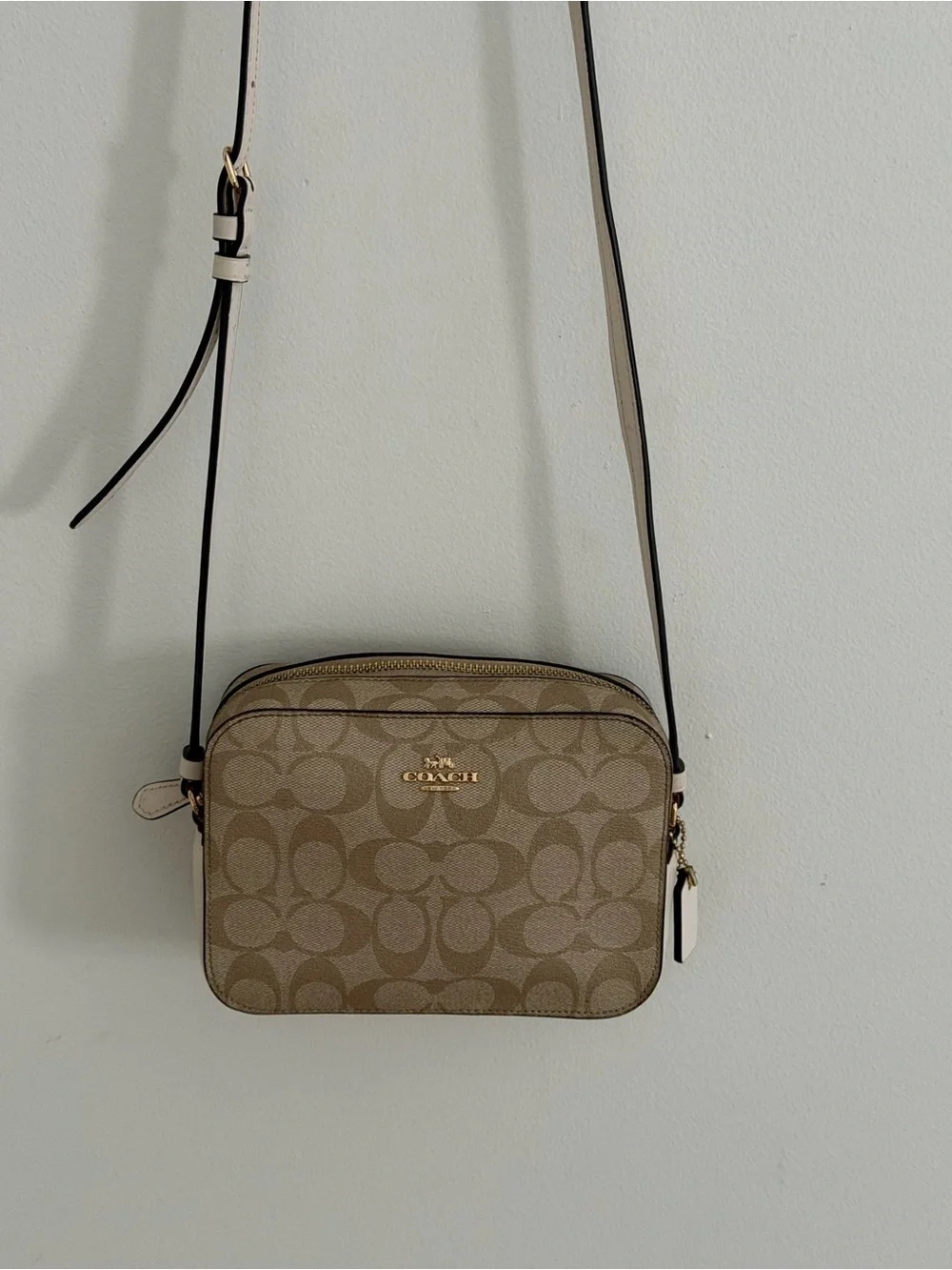 Coach Mini Camera Crossbody bag | Signature Canvas - Light Khaki/Chalk
